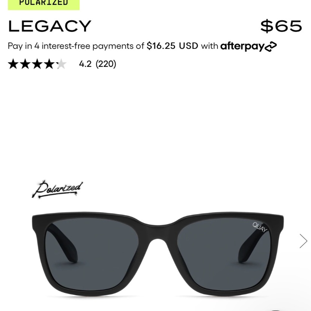 Quay polarized sunglasses. New with tags.